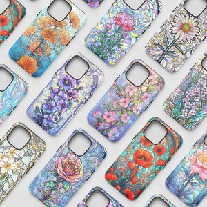 a group of colorful phone cases sitting next to each other