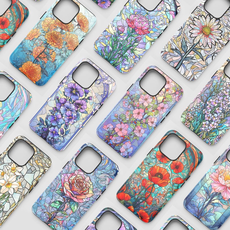 a group of colorful phone cases sitting next to each other