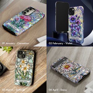 a series of phone cases with flowers on them
