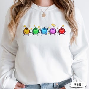 Stardew Valley Junimo Sweater, Pixel Art Sweatshirt for Gamers, Retro Gaming Apparel, Cute Stardew Valley Gift, Cozy Gamer Girl Clothing