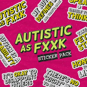 Autistisch als Fxxk Sticker Pack Vinyl Waterdicht Eigenlijk Autistische Trots Autisme Acceptatie Neurodiversiteit Voor Laptop Telefoon Waterfles