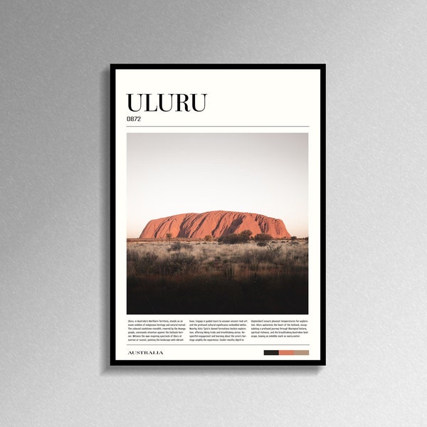 Digital Download of Uluru, Ayers Rock, Western Australia, Australia | Travel Poster | Destination Guide | Digital Wall Art