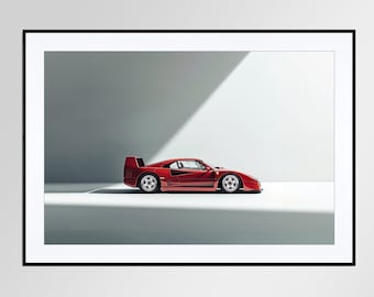 Ferrari F40 Car Poster Digital Download Wall Art for Kids Boys Room Decor Home Office Art Children Nursery Decor Ferrari Fan Gift