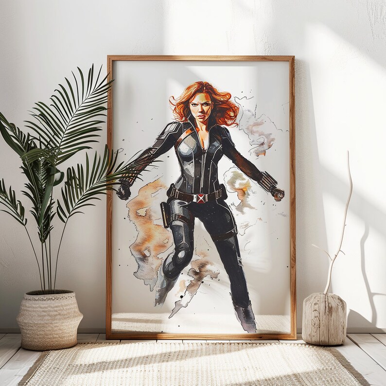 Black Widow Poster Art Watercolor Art Black Widow Poster Superhero ...