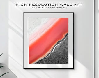 Digitale download van een roze meer bij Kalbarri in West-Australië | Landschapsfotografie | Kustfotografie | Salt Lake-fotografie