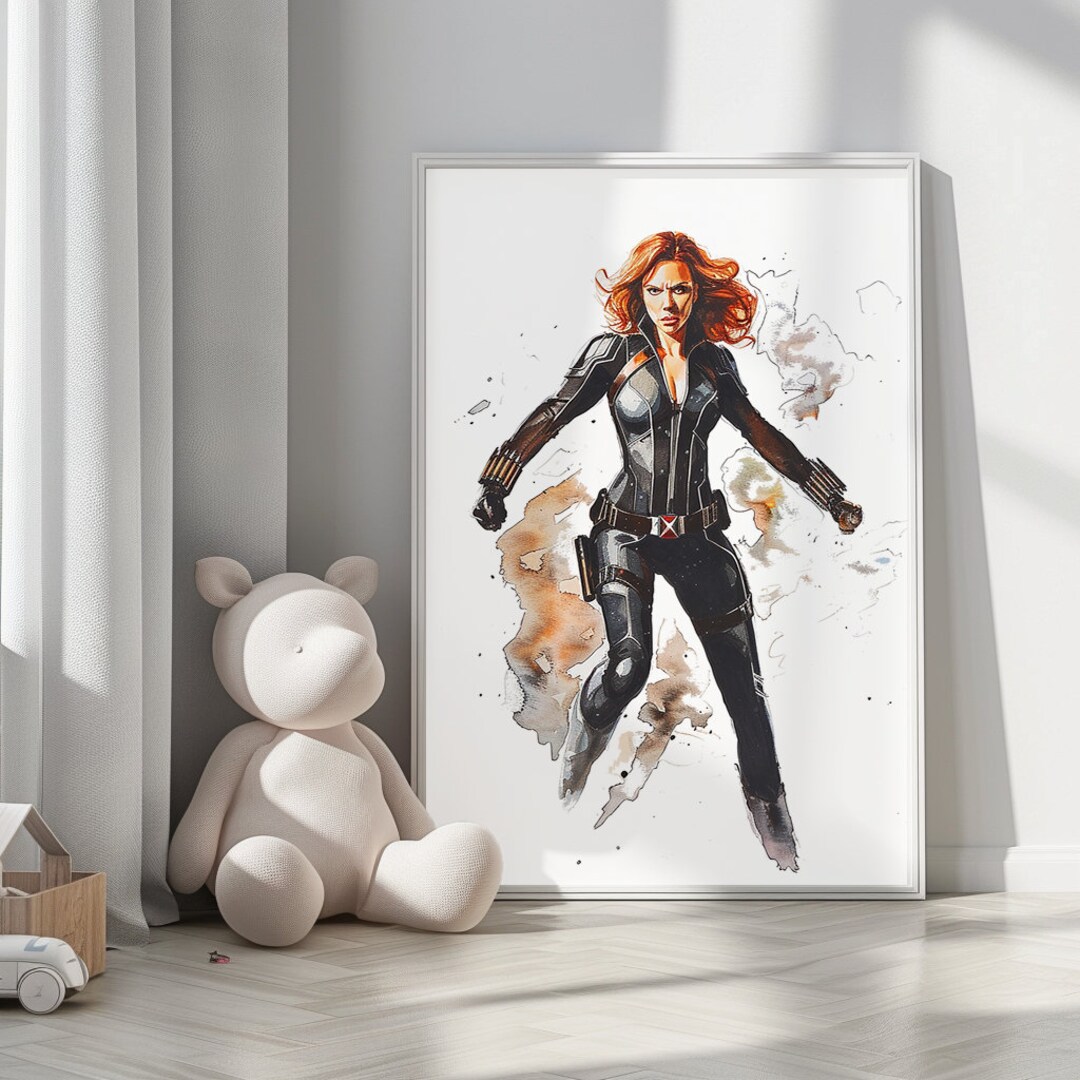 Black Widow Poster Art Watercolor Art Black Widow Poster Superhero ...