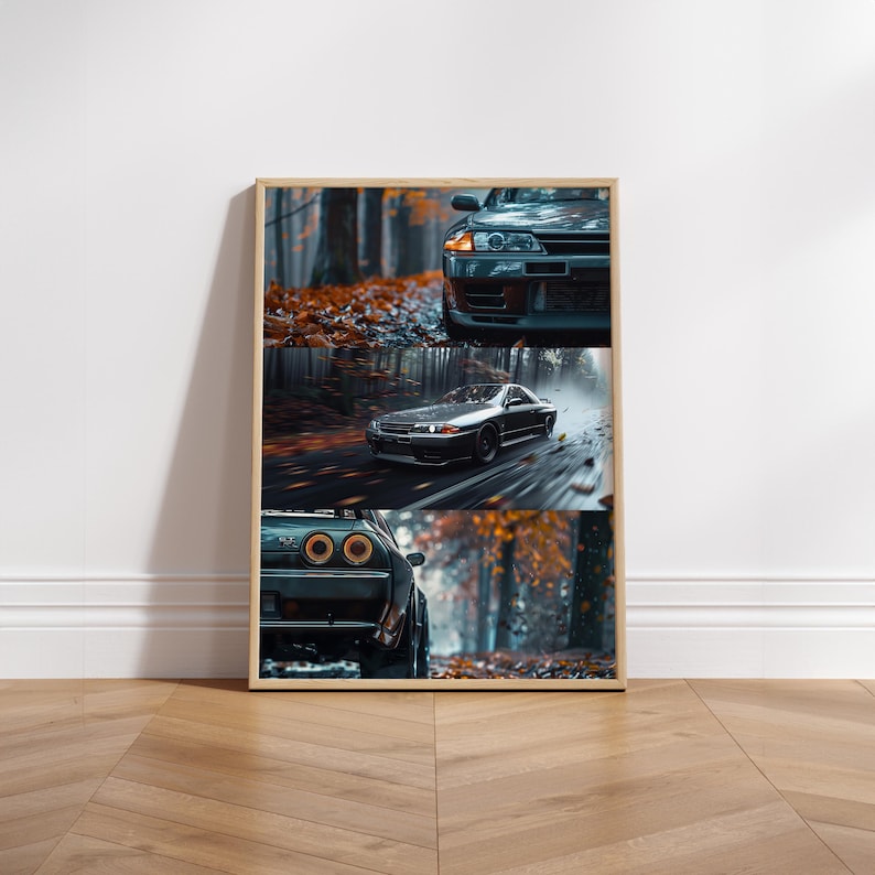 Grey Nissan R32 GTR Skyline Poster Set - 3 Photo Digital Download for ...