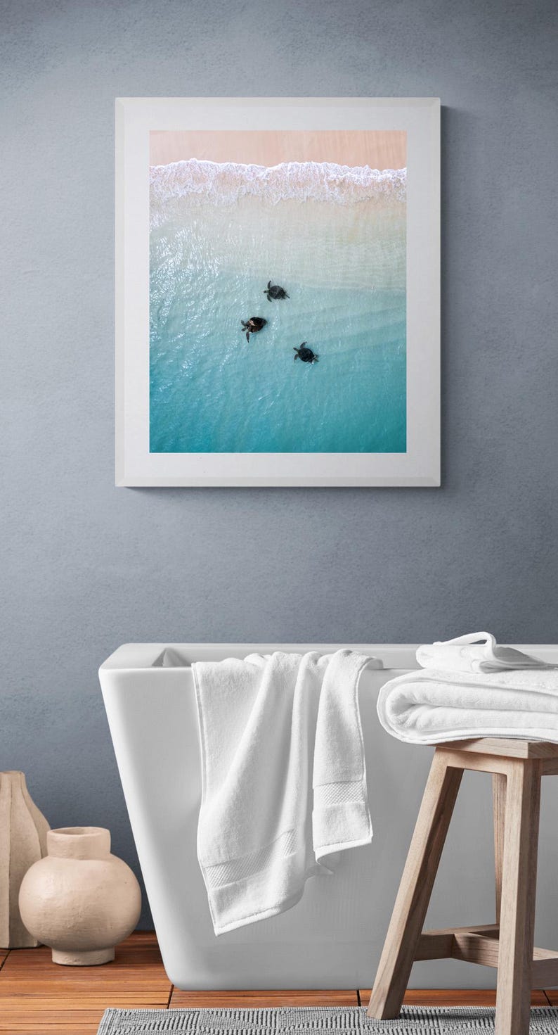 Digital Download Poster of Turtles on the Ningaloo Reef, Western Australia | Wildlife Photography | Sea Turtle Print, Turtle Swimming Print image 4