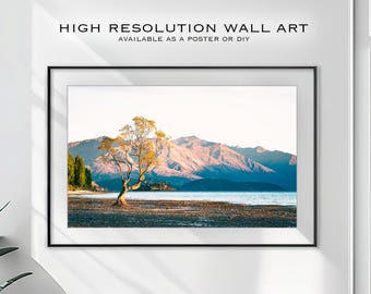 Digital Download Poster of That Wanaka Tree in Wanaka, New Zealand. NZ Wall Art