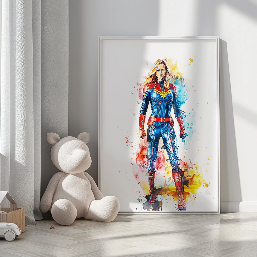 Captain Marvel Printable Art Watercolor Art Captain Marvel Poster ...