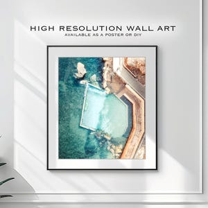 Póster de descarga digital de la piscina de rocas de la playa Terrigal en Newcastle, Nueva Gales del Sur, Sídney / Fotografía costera / Impresión de la piscina de rocas, arte oceánico