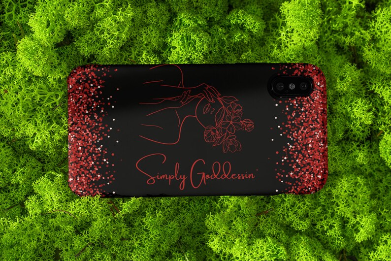 Floral and Glitter Phone Case Simply Goddessin' iPhone 7, 8, X, 11, 12