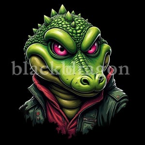 Cool Crocodile Digital Art - Printable Alligator Design for T-Shirts, Stickers, Wall Art, Gifts | 300 DPI PNG & JPG