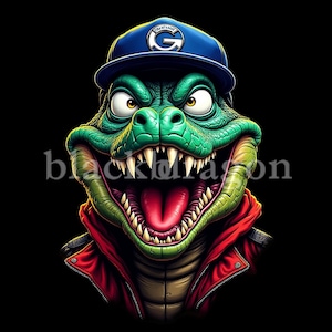 Cool Crocodile Digital Art - Printable Alligator Design for T-Shirts, Stickers, Wall Art, Gifts | 300 DPI PNG & JPG