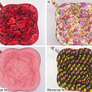 Microwave Cotton Bowl Cozy, Floral Coozie, Reversible Soup Bowl Holder, Great for Ice Cream, Christmas Gift, Mother's Day, Housewarming image 8