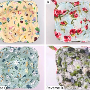 Microwave Cotton Bowl Cozy, Floral Coozie, Reversible Soup Bowl Holder, Great for Ice Cream, Christmas Gift, Mother's Day, Housewarming image 10