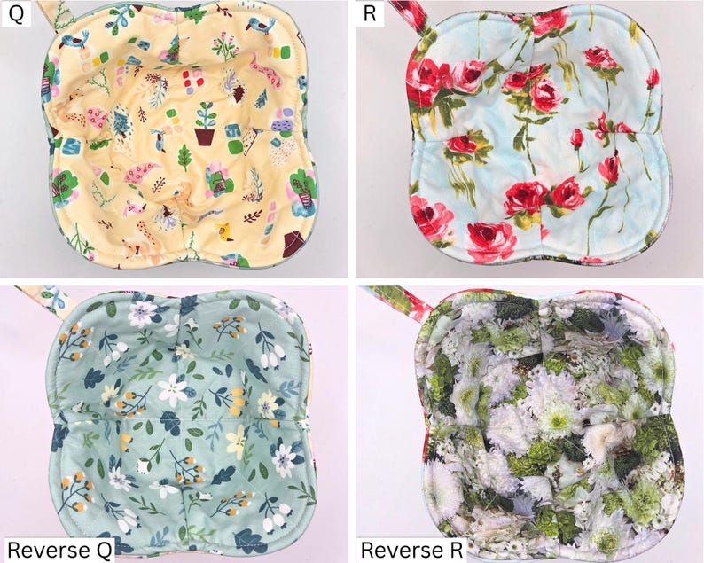 Microwave Cotton Bowl Cozy, Floral Coozie, Reversible Soup Bowl Holder, Great for Ice Cream, Christmas Gift, Mother's Day, Housewarming image 10