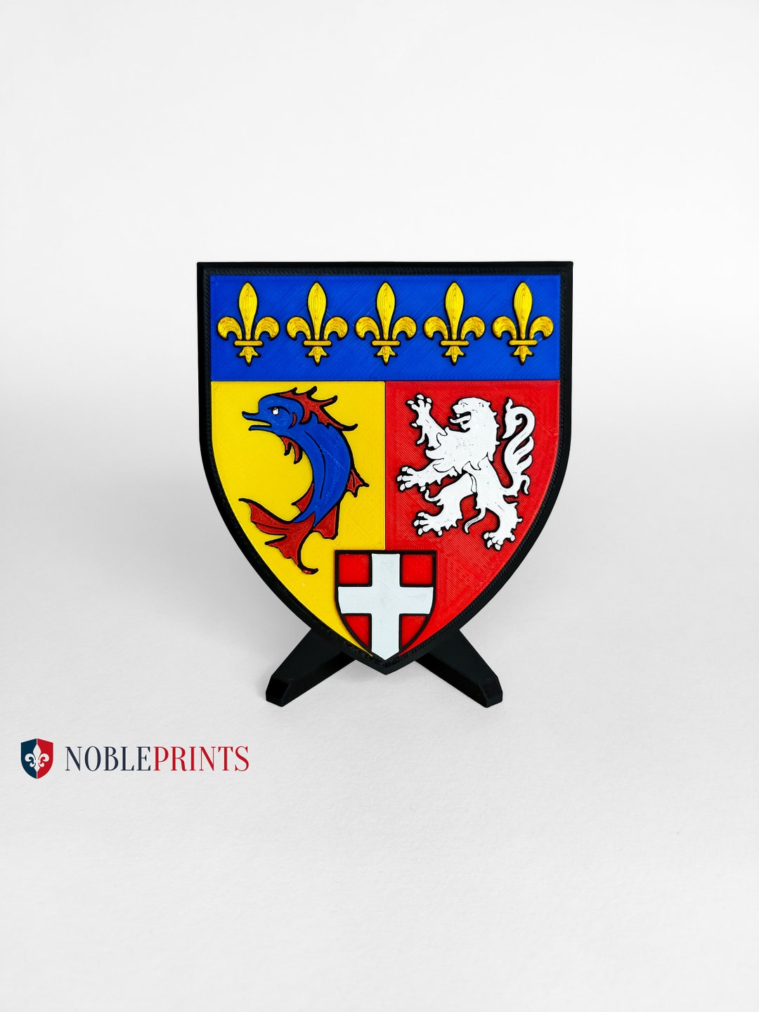 Rhônesalpes Coat of Arms 3D Printing Etsy