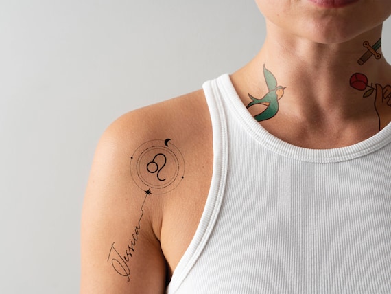 Custom Zodiac Sign Tattoo Design Digital Download, Zodiac Custom Zodiac Sign Tattoo Design Digital Download, Zodiac
