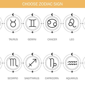 Zodiac Signs Tattoo Design Digital Download | Horoscope Symbol Art
