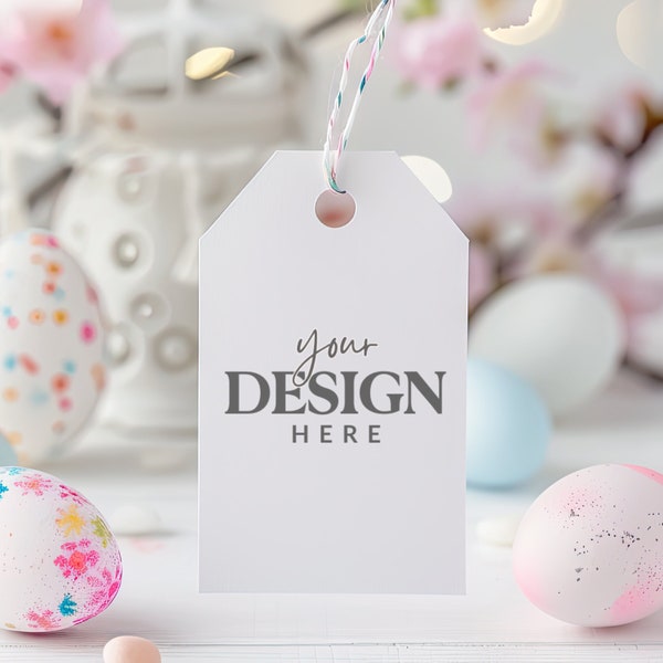 Easter Gift Tag Mockup - Easter Favour Tag Mock Up - Baby Shower Tag Mockup - JPEG Mockup for Canva