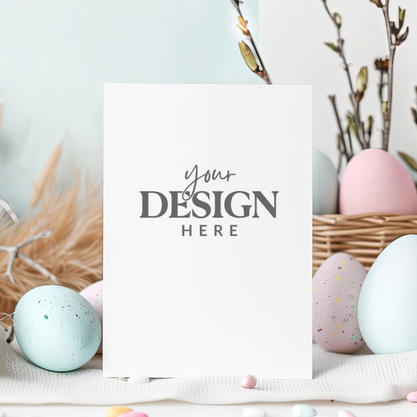 5x7 Easter Invitation Mock Up - Easter Card Mockup - Spring Card Mockup - Invite Mock Up - JPEG Mockup for Canva - Easter Greetings Card