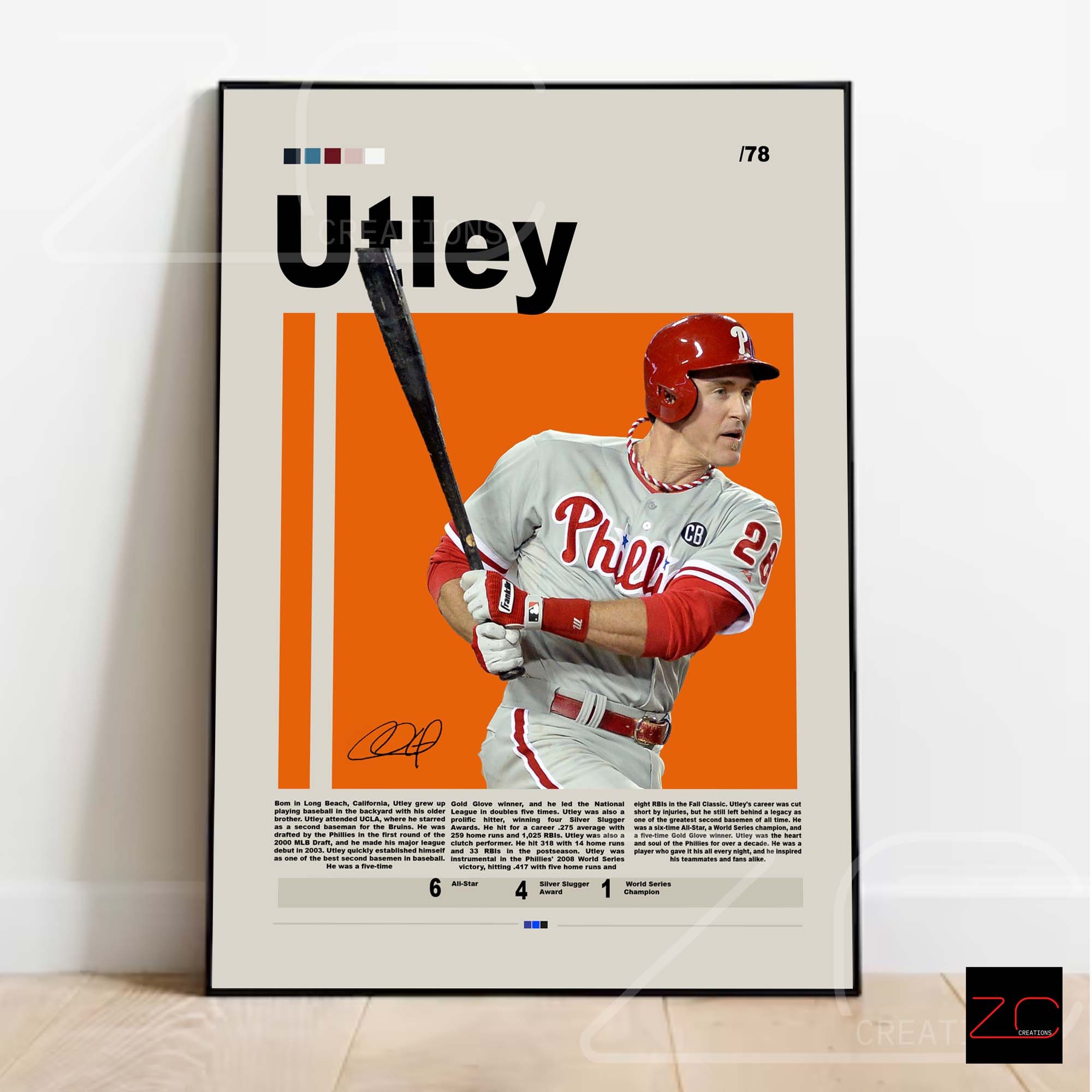 2006 Chase Utley Phillies National League Majestic MLB All Star