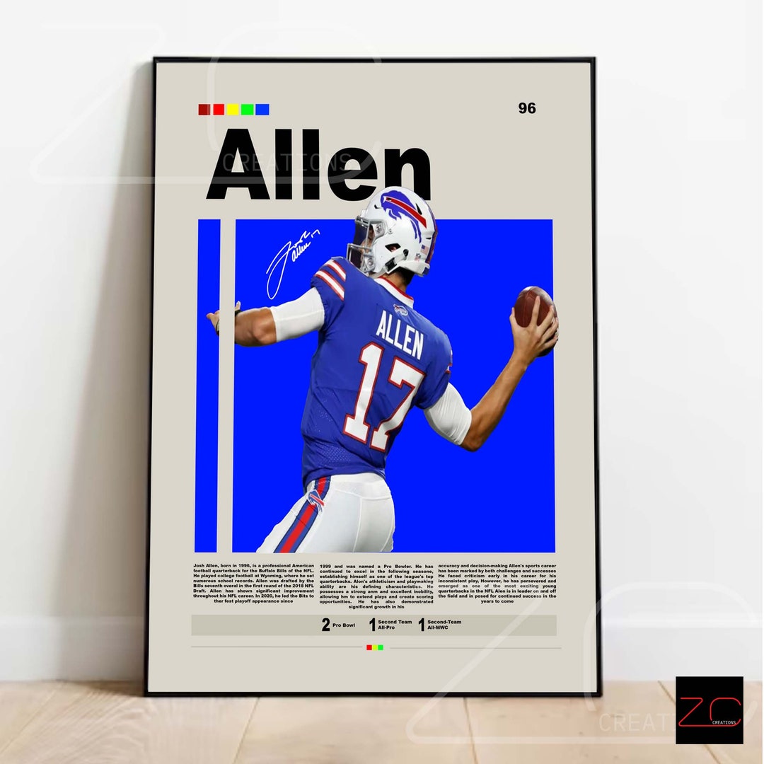 Josh Allen Poster Digital Download, Buffalo Bills Poster, NFL Poster