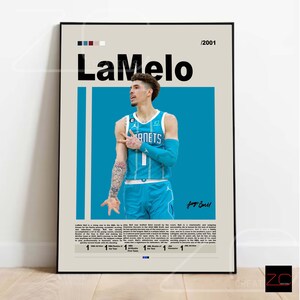 lamelo Ball Poster Charlotte Hornets Poster Print Canvas Wall Art for Boys  Room Large Home Decor EMXEE…