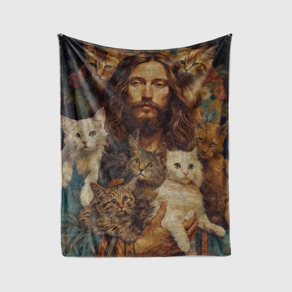 Jesus With Cat Etsy