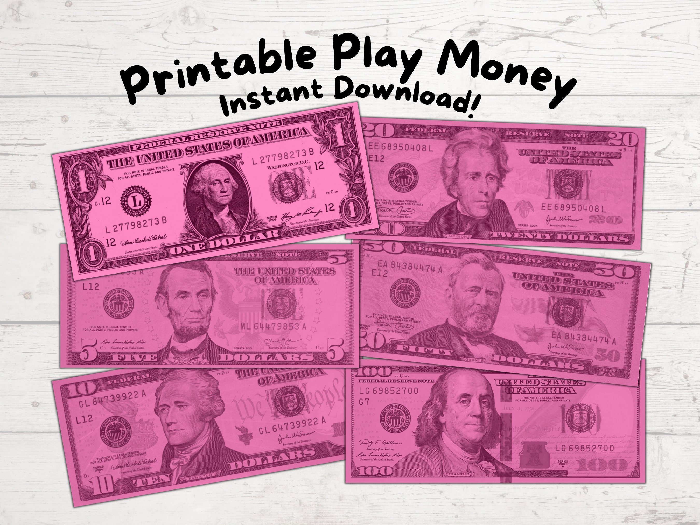 Pink Money Printable Pink Dollar Bills Play Money Fun Money Mini Pink Pink Money Printable Pink Dollar Bills Play Money Fun Money Mini Pink