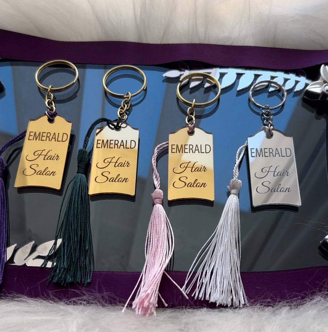Mirror Tag Keychains, Personalized Wedding Gift, Custom Name Tag
