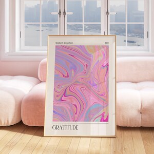 Abundance Aura Poster, Gradient Wall Art, Spiritual Print, Abstract Color Gradient Home Decor, Positive Affirmation, Aura energy,Room Decor