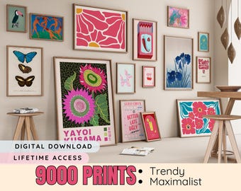 9000 Trendy Wall Art, MEGA BUNDLE, Maximalist Wall Art, Maximalist Gallery Wall Set, Eclectic Wall Art, Maximalist Home Decor, Trendy Prints