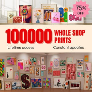 OFERTA EN TODA LA TIENDA: Megapaquete de 60k de arte mural, arte mural imprimible, galería ecléctica, decoración maximalista para el hogar, impresiones de moda, descarga digital