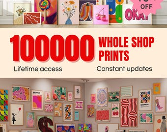 OFERTA EN TODA LA TIENDA: Megapaquete de 60k de arte mural, arte mural imprimible, galería ecléctica, decoración maximalista para el hogar, impresiones de moda, descarga digital