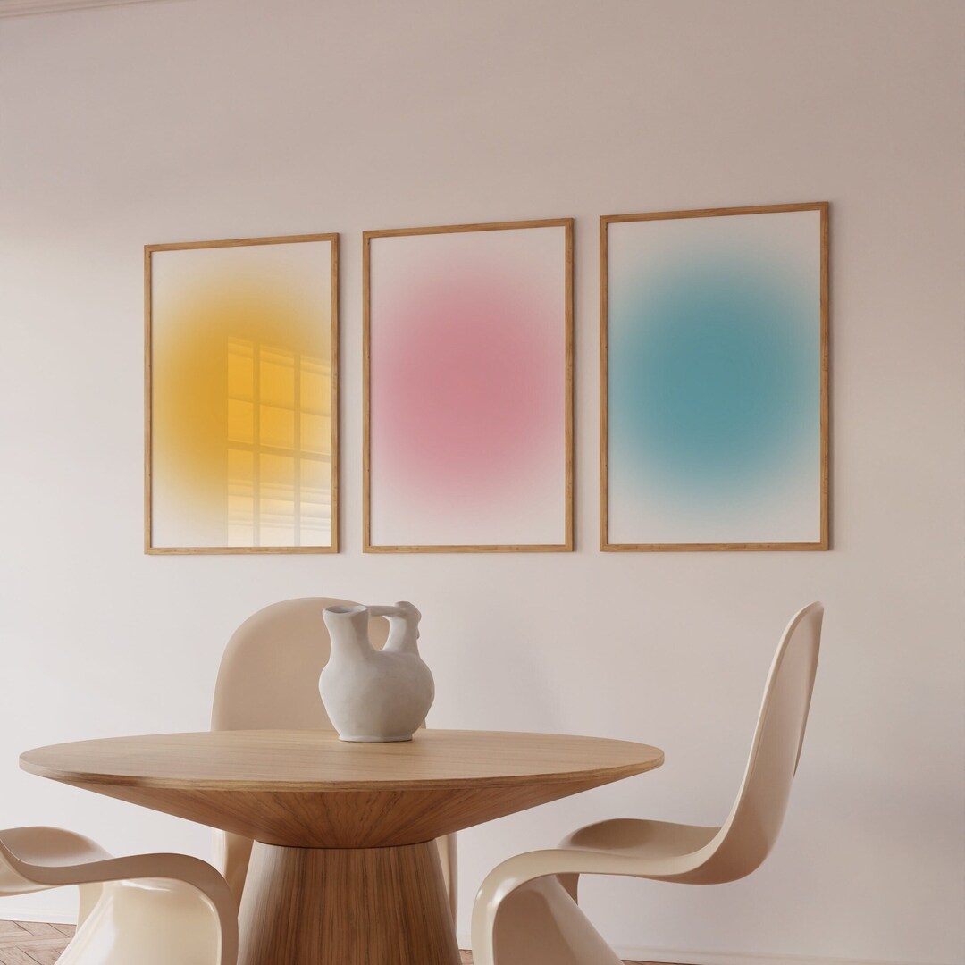Aura Posters Set of 3, Spiritual Poster, Grainy Gradient, Gradient ...