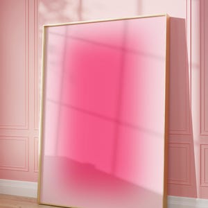 Descarga instantánea del cartel de afirmación de gradiente granulado rosa fuerte, confiar en el proceso, cartel de aura retro, arte de pared espiritual, impresión de aura rosa.