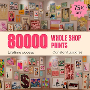 VENTA COMPLETA EN LA TIENDA 80k Mega Bundle Arte de pared, Arte de pared imprimible, Conjunto de galería ecléctica, Decoración del hogar maximalista, Impresiones de moda, Descarga digital
