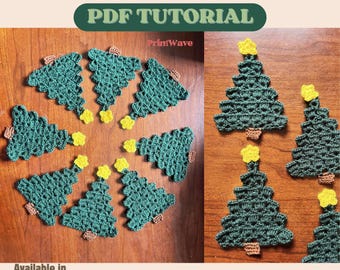 Crochet Christmas Tree, Handmade Holiday Decor, Festive Tree Ornament, Crochet Garland, Holiday Home Decor