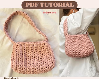 Crochet Bag PDF Pattern, Crossbody Bag, Beach Bag, Granny Square Bag, Weekender Bag, Tote Bag, Instant Download