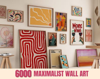 6000 Maximalist Wall Art, MEGA BUNDLE, Trendy Wall Art, Maximalist Gallery Wall Set, Eclectic Wall Art, Maximalist Home Decor, Trendy Print