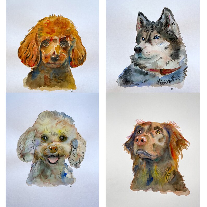 CUSTOM Pet Portrait Pet Watercolor Art Custom Portrait custom Dog