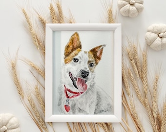 Retrato de mascota en acuarela hecho a mano: pintura personalizada a partir de una foto