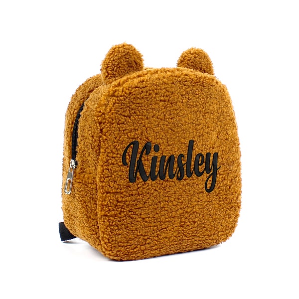 Sac à dos personnalisé pour enfant, sac préscolaire monogramme fille, sac à jouets ours en peluche avec nom, cadeau d'anniversaire pour tout-petit, cadeaux personnalisés enfant garçon