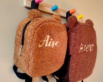 Personalisierter Kinderrucksack | Geburtstagsgeschenk für Kleinkind, Teddybär-Spielzeugtasche mit Name | Monogramm Umhängetasche Mädchen | Kundenspezifische Kinderjungen-Geschenke