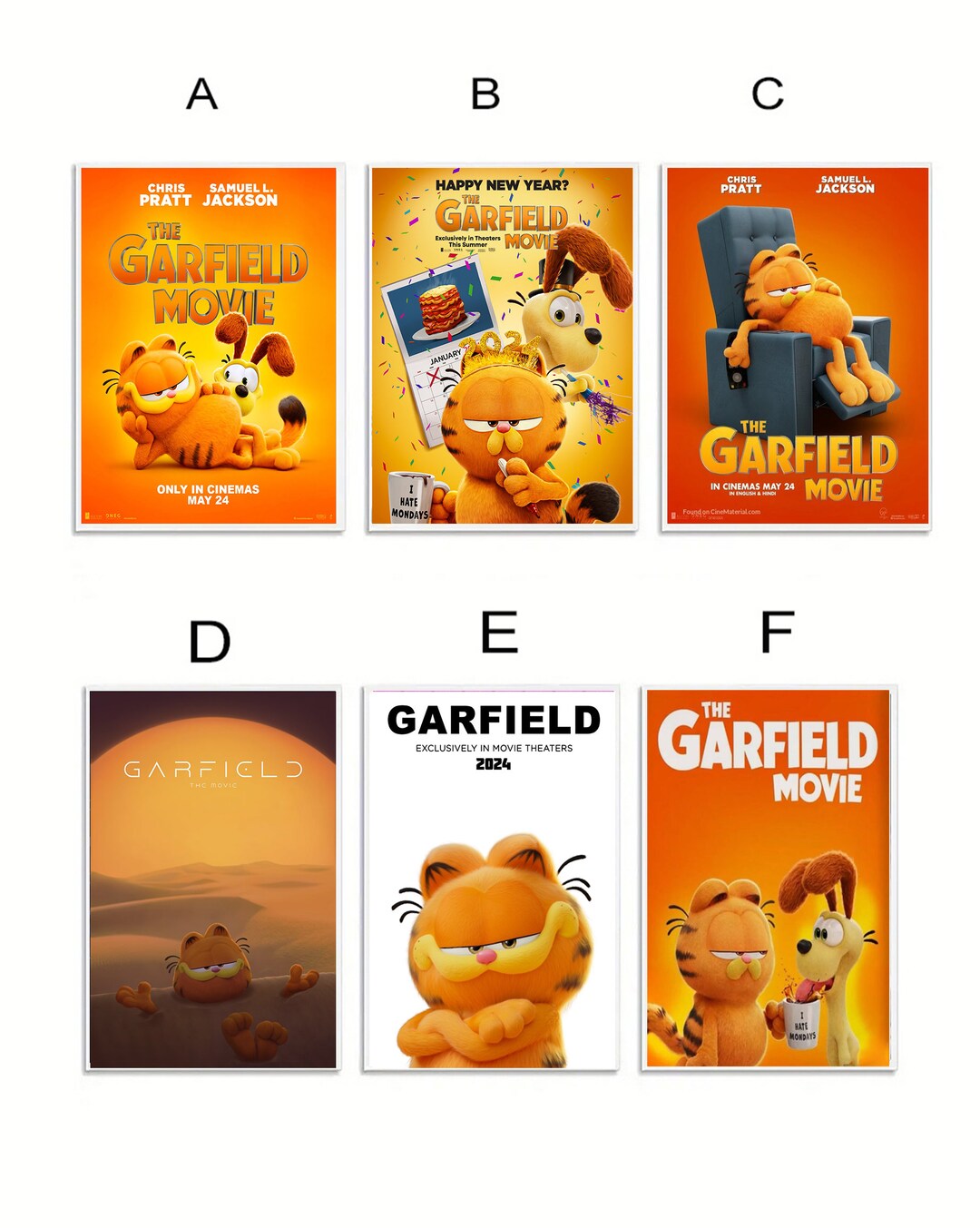 The Garfield Movie 2025 Poster, No Frame Etsy