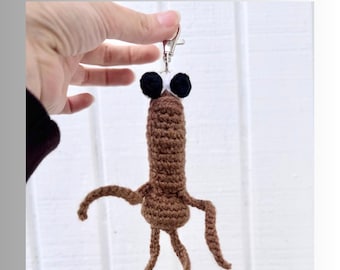 Marcus The Worm MINI KEYCHAIN Crochet Pattern NOT a physical item