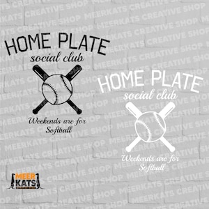 Home Plate Social Club Weekend Are For Softball Svg, Softball Season Svg, Softball Mom Svg, Sports Mama Svg, Funny Softball Svg