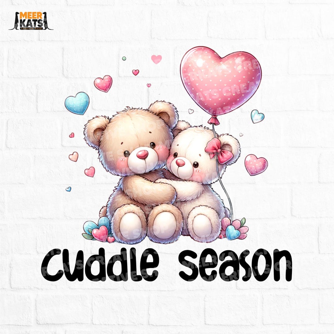 Cuddle Season Png, Valentine's Day Png, Valentine Vibes Png, Cute Bear ...